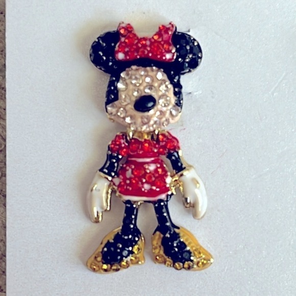Brand New Disney X BaubleBar Minnie Mouse Sparkly Pave Crystal Earrings Red Bow - Picture 6 of 10